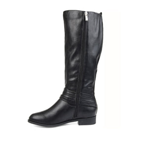 IVIE KNEE HIGH BOOTS IN X-WIDE CALF - Black PU