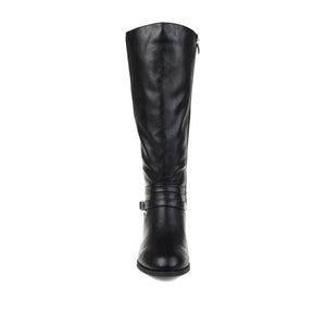 IVIE KNEE HIGH BOOTS IN VEGAN LEATHER - Black PU