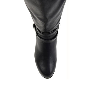 IVIE KNEE HIGH BOOTS IN X-WIDE CALF - Black PU