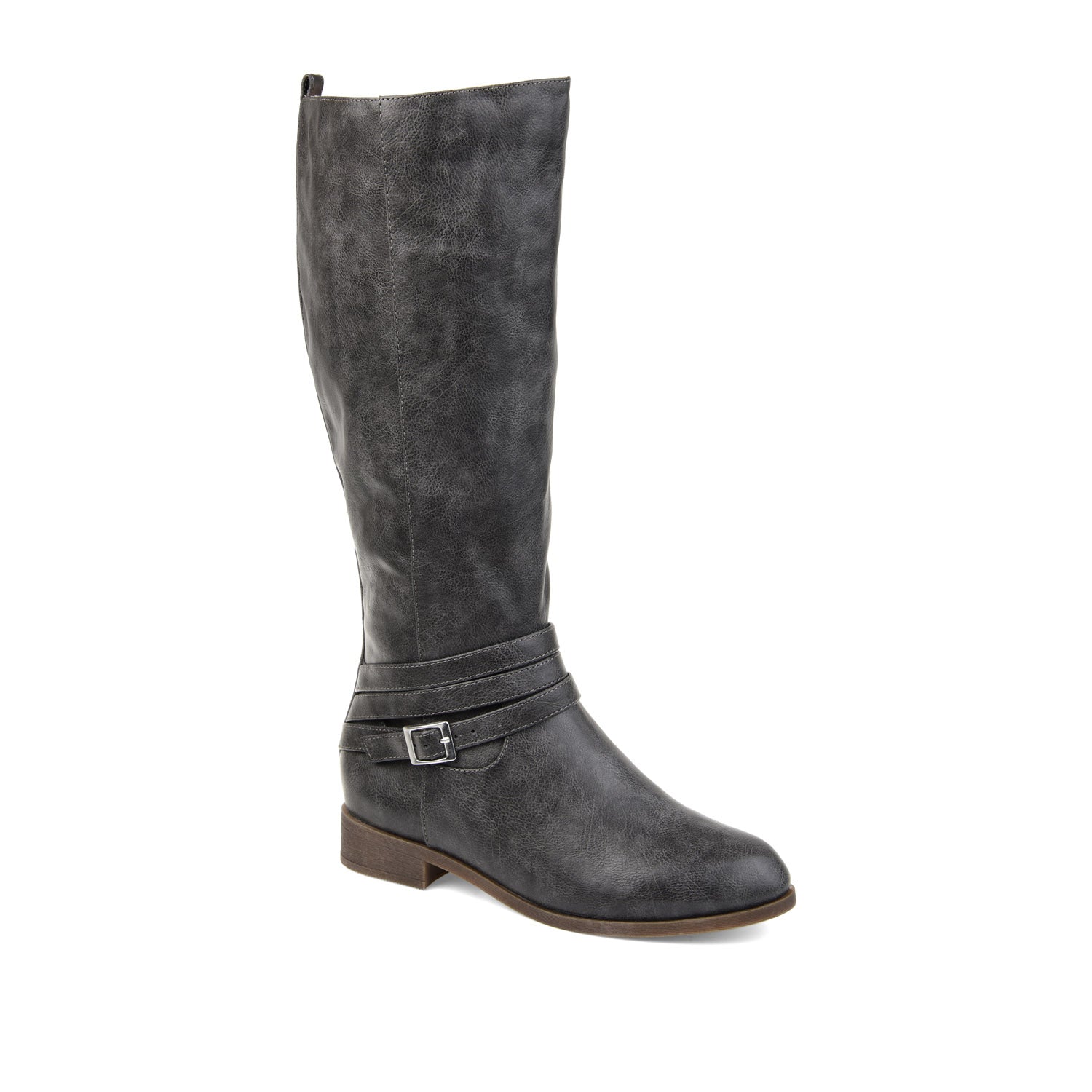 IVIE KNEE HIGH BOOTS IN VEGAN LEATHER - Grey PU