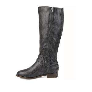 IVIE KNEE HIGH BOOTS IN VEGAN LEATHER - Grey PU