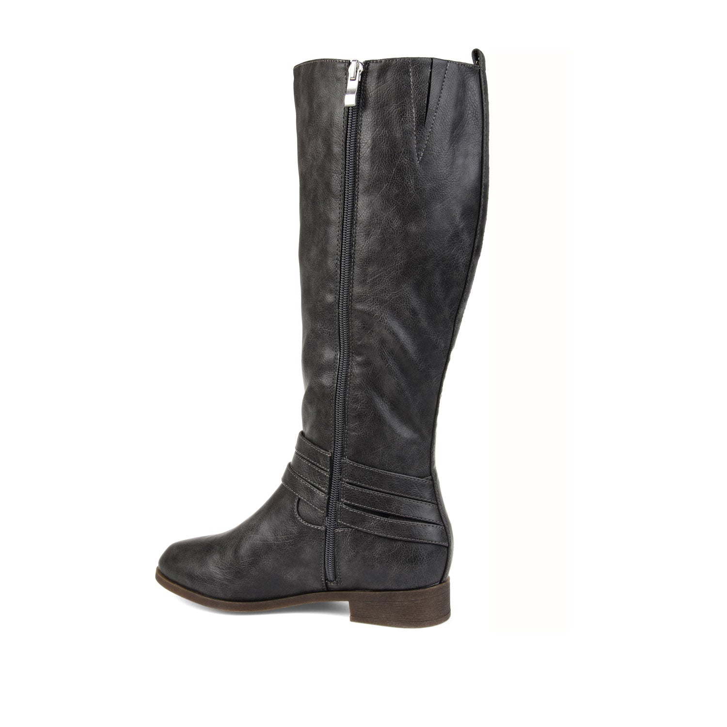 IVIE KNEE HIGH BOOTS IN VEGAN LEATHER - Grey PU