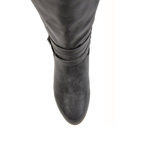IVIE KNEE HIGH BOOTS IN VEGAN LEATHER - Grey PU