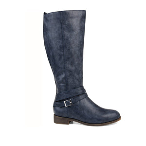 IVIE KNEE HIGH BOOTS IN X-WIDE CALF - Navy PU