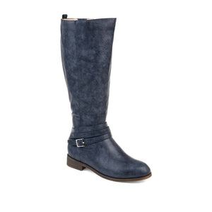 IVIE KNEE HIGH BOOTS IN VEGAN LEATHER - Navy PU