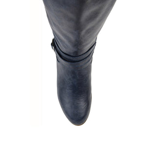IVIE KNEE HIGH BOOTS IN WIDE CALF - Navy PU