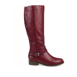 IVIE KNEE HIGH BOOTS IN WIDE CALF - Wine PU