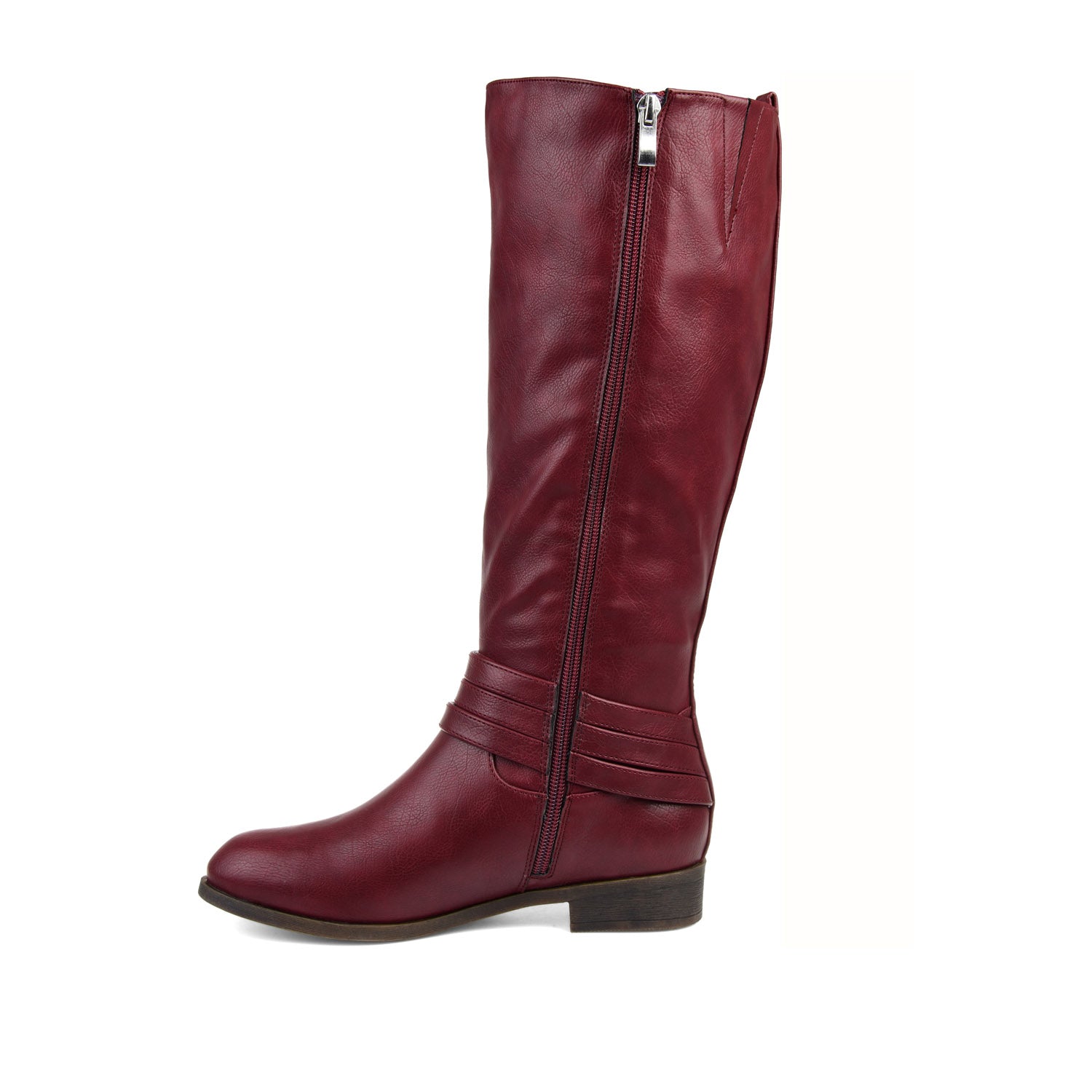IVIE KNEE HIGH BOOTS IN WIDE CALF - Wine PU