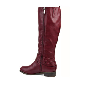 IVIE KNEE HIGH BOOTS IN WIDE CALF - Wine PU