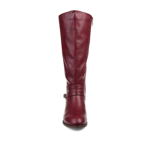 IVIE KNEE HIGH BOOTS IN WIDE CALF - Wine PU