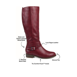 IVIE KNEE HIGH BOOTS IN X-WIDE CALF - Wine PU