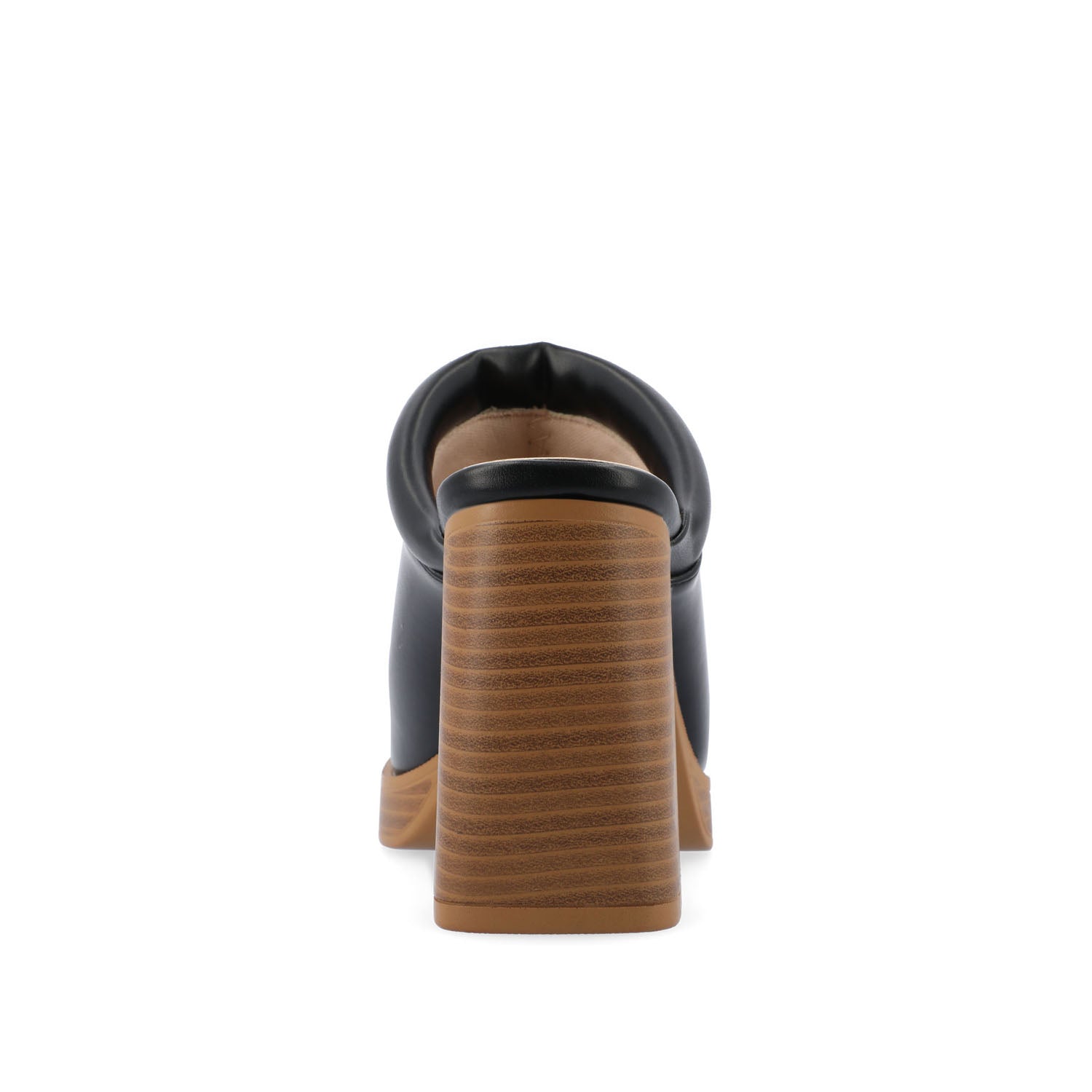 IZARA BLOCK HEELED MULES IN VEGAN LEATHER - Black