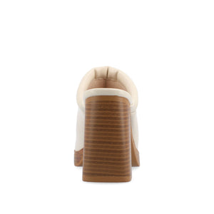 IZARA BLOCK HEELED MULES IN VEGAN LEATHER - Off White