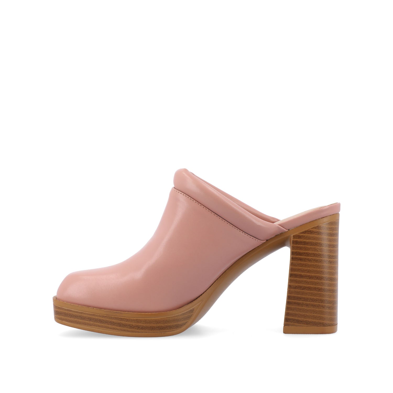 IZARA BLOCK HEELED MULES IN VEGAN LEATHER - Pink