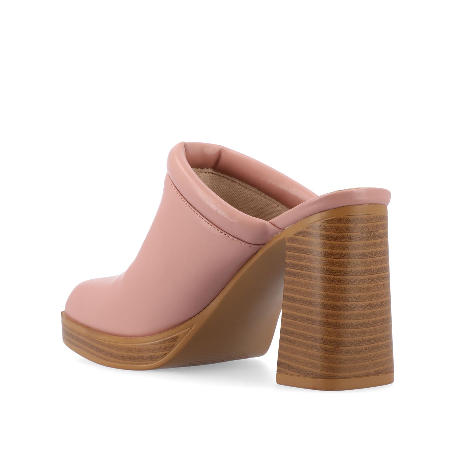 IZARA BLOCK HEELED MULES IN VEGAN LEATHER - Pink