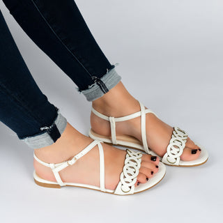 JALIA MULTI STRAP SANDALS IN FAUX LEATHER