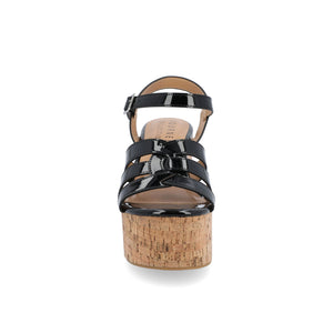 JANIA BLOCK HEELED SANDALS IN PATENT - Black