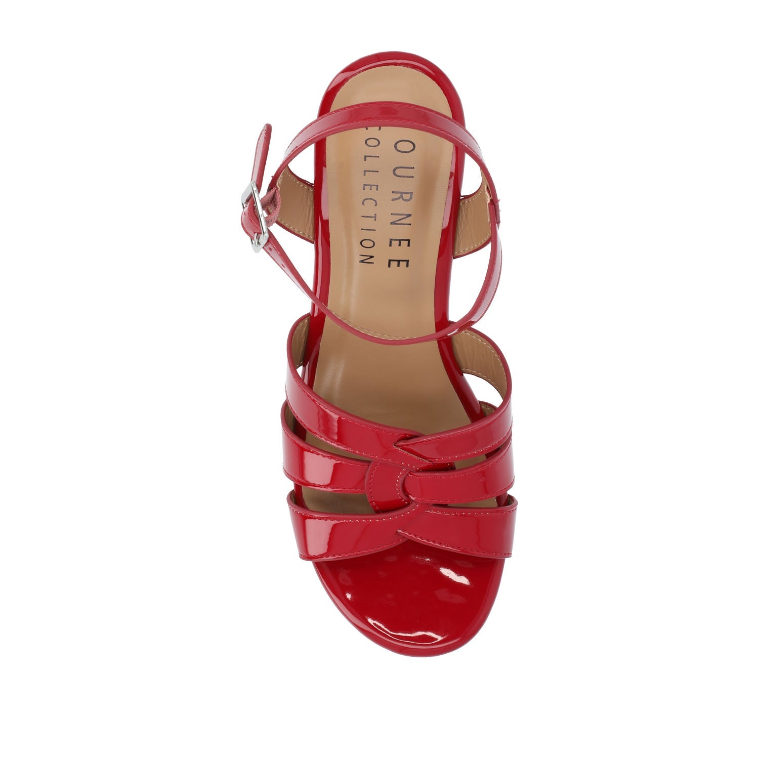 JANIA BLOCK HEELED SANDALS IN PATENT - Red