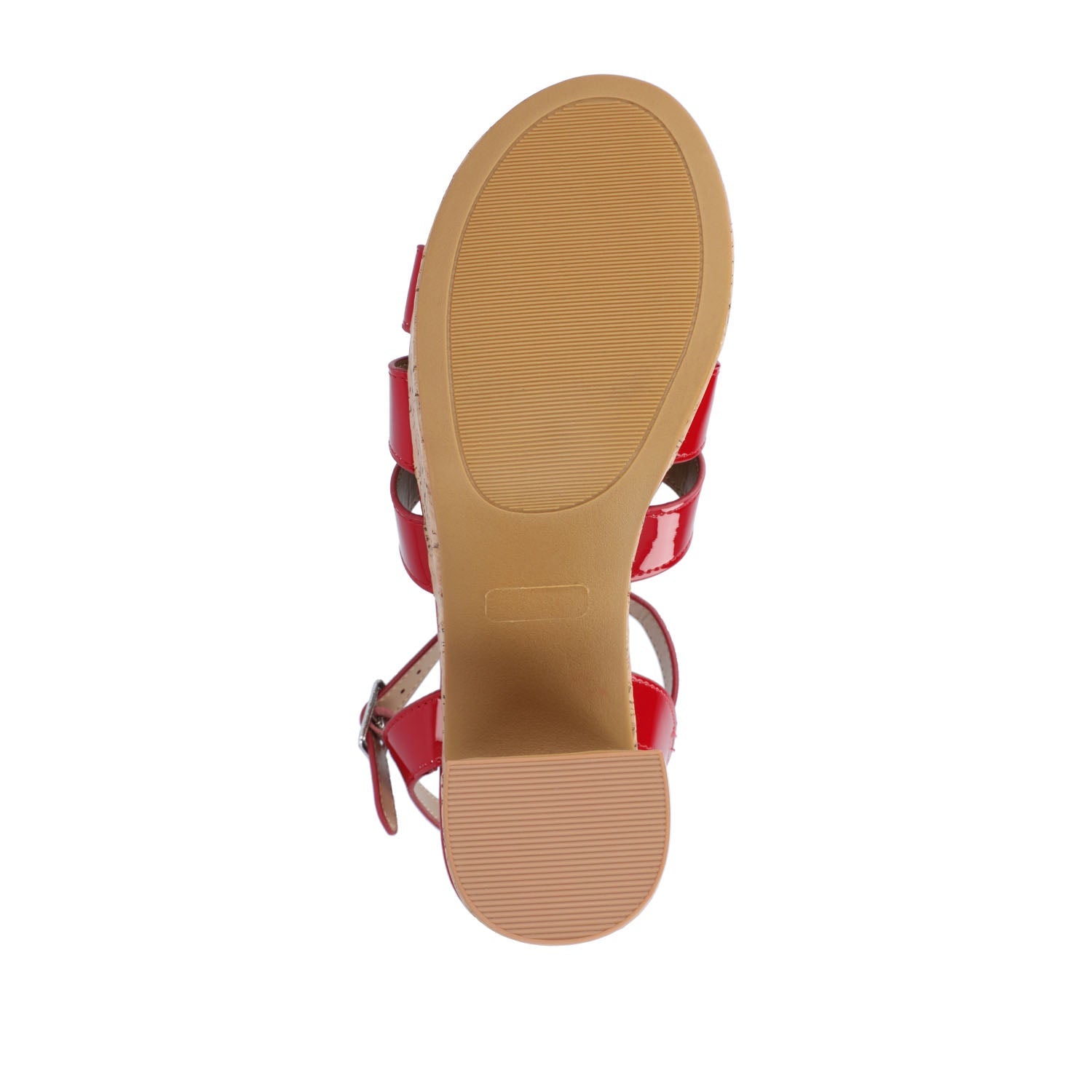 JANIA BLOCK HEELED SANDALS IN PATENT - Red