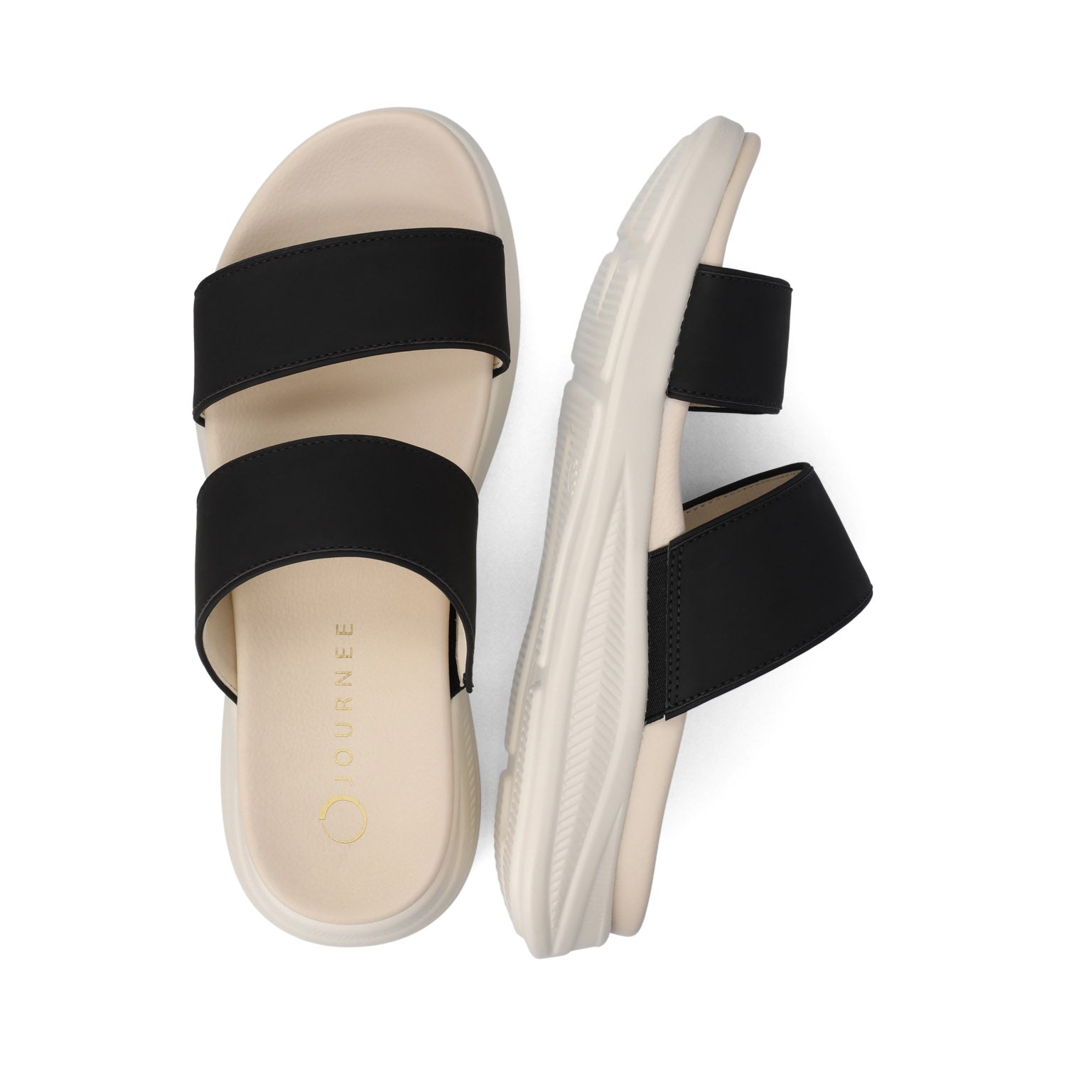 JANIS SLIP ON SANDALS IN VEGAN LEATHER - Black