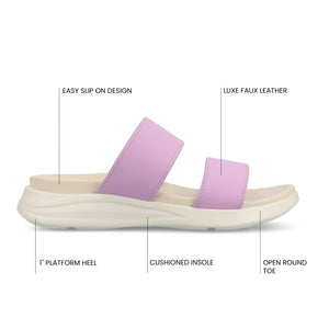 JANIS SLIP ON SANDALS IN VEGAN LEATHER - Lilac