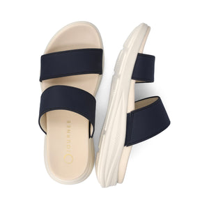 JANIS SLIP ON SANDALS IN VEGAN LEATHER - Navy Nubuck