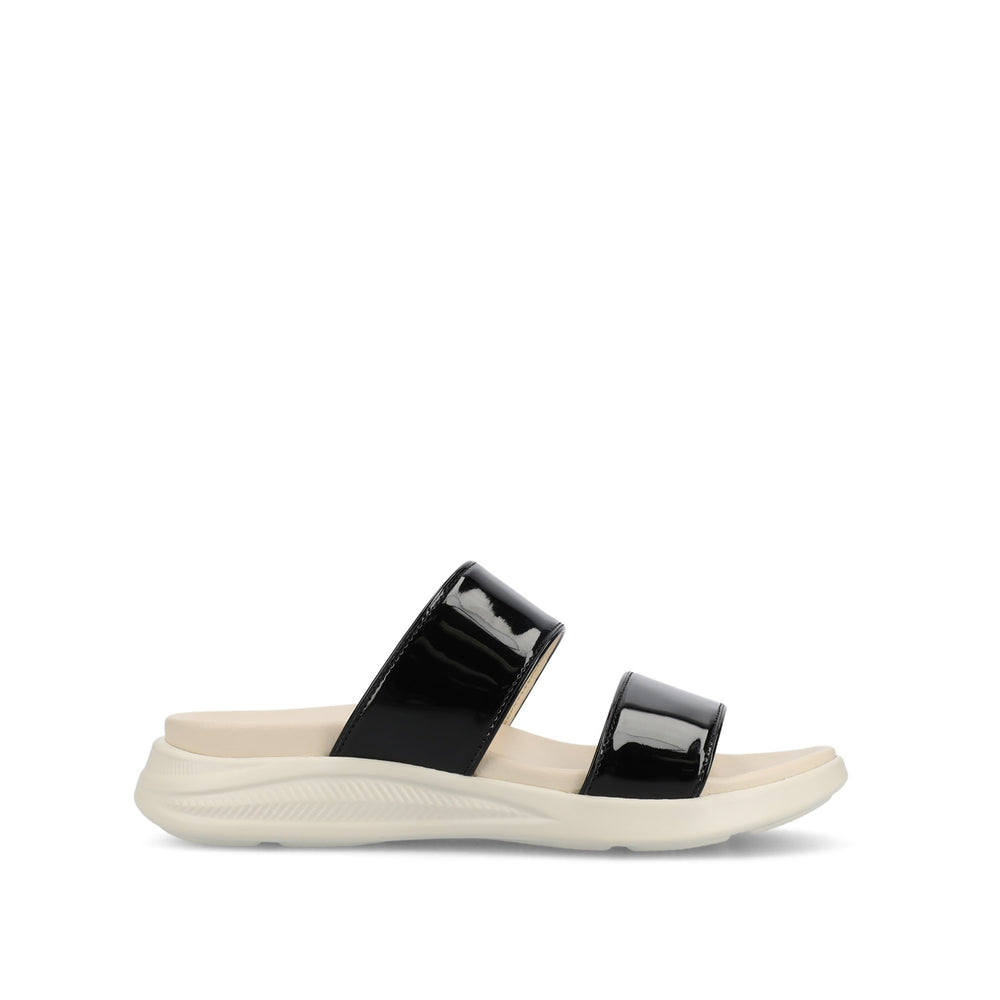 JANIS SLIP ON SANDALS IN FAUX LEATHER