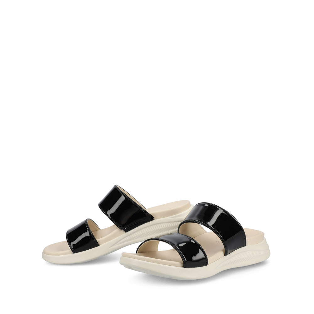 JANIS SLIP ON SANDALS IN FAUX LEATHER