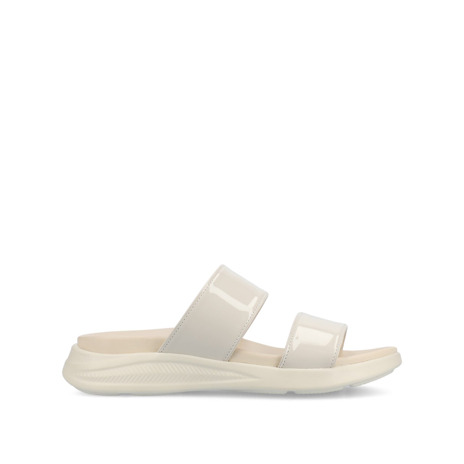 JANIS SLIP ON SANDALS IN PATENT - Bone Patent
