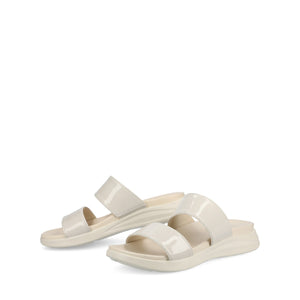 JANIS SLIP ON SANDALS IN PATENT - Bone Patent