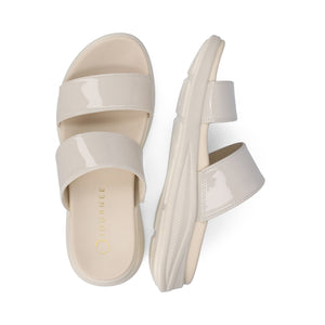 JANIS SLIP ON SANDALS IN PATENT - Bone Patent