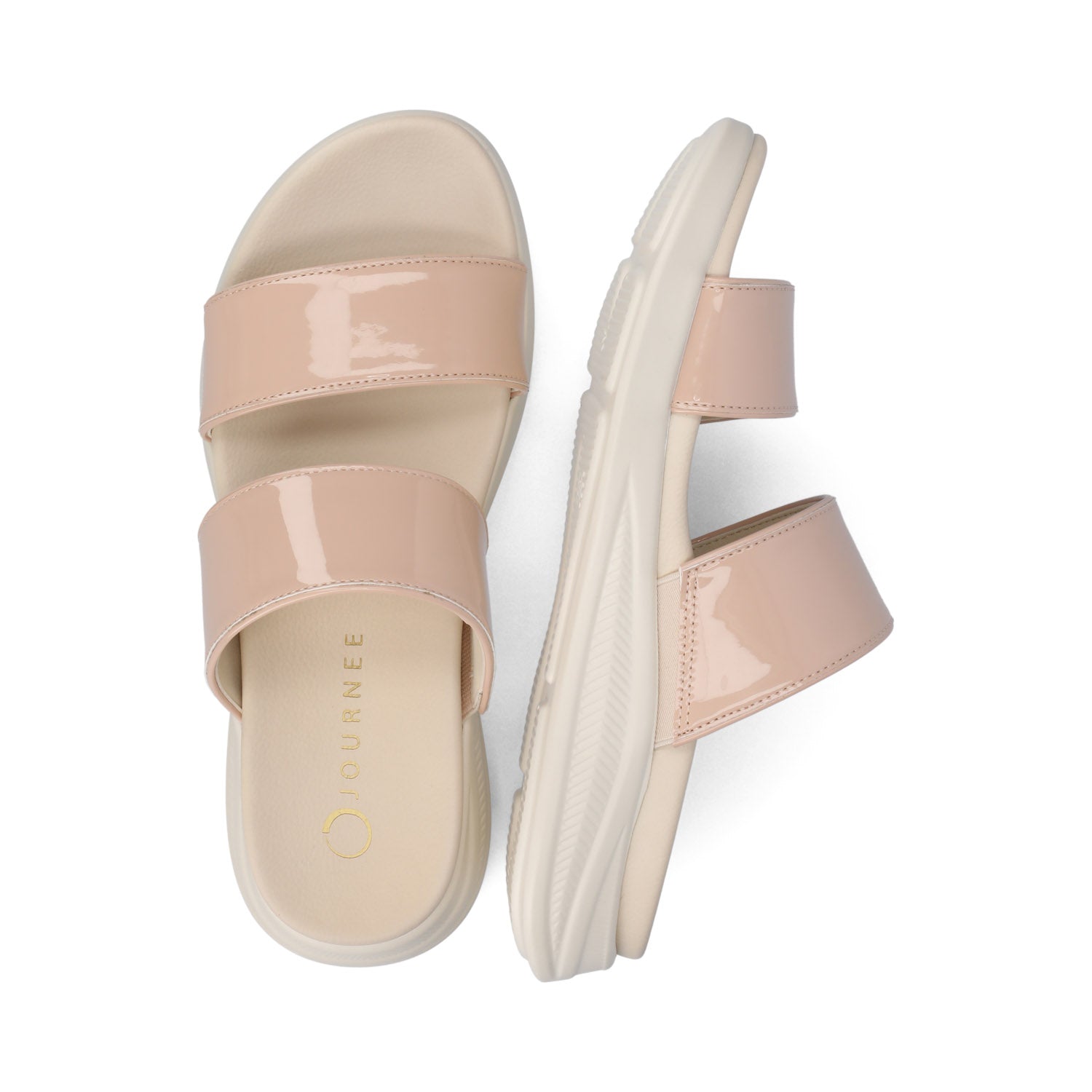 JANIS SLIP ON SANDALS IN PATENT - Beige Patent