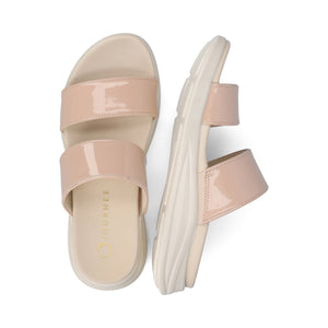 JANIS SLIP ON SANDALS IN PATENT - Beige Patent