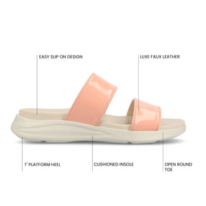 JANIS SLIP ON SANDALS IN PATENT - Pink Patent