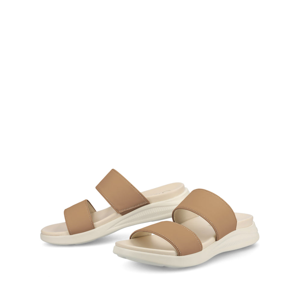 JANIS SLIP ON SANDALS IN FAUX LEATHER