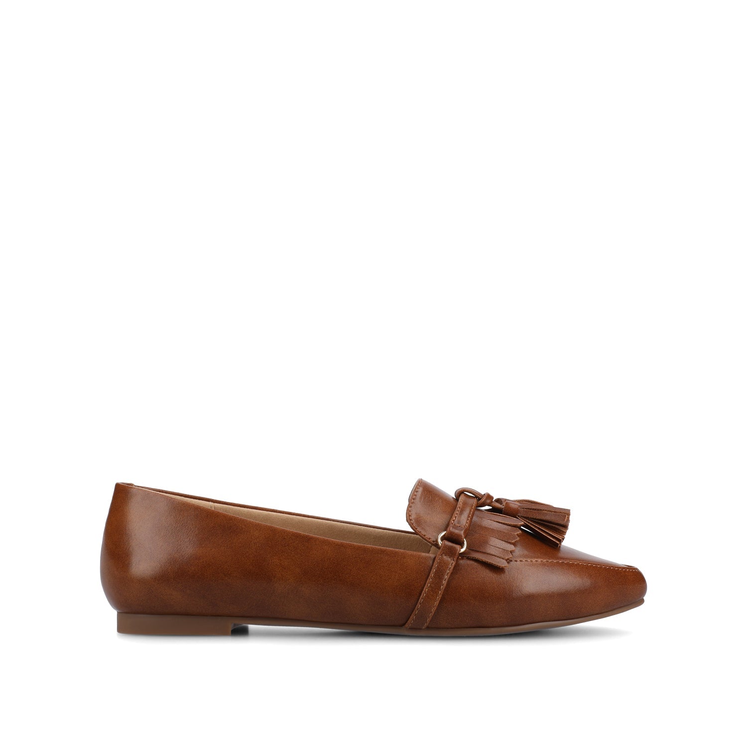 JANNAH TASSEL LOAFER FLATS - Cognac