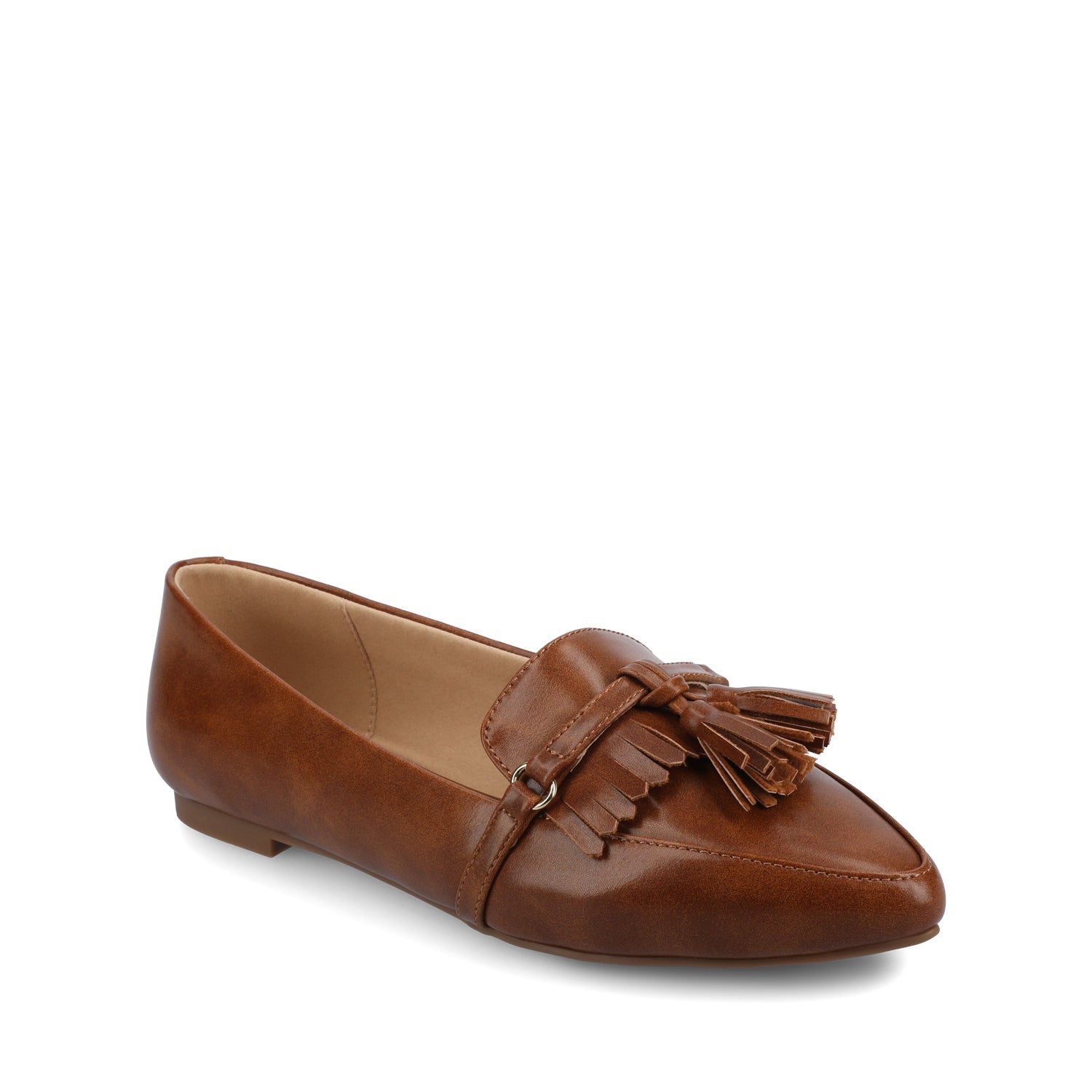 JANNAH TASSEL LOAFER FLATS - Cognac