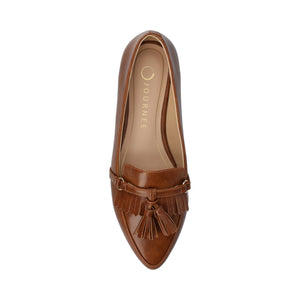 JANNAH TASSEL LOAFER FLATS - Cognac