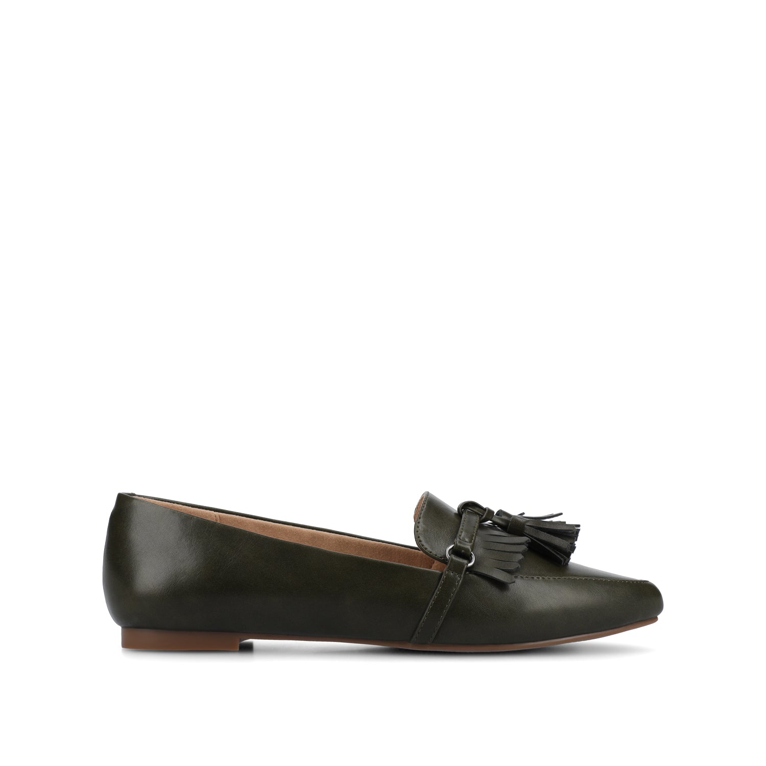 JANNAH TASSEL LOAFER FLATS - Olive
