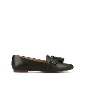 JANNAH TASSEL LOAFER FLATS - Olive