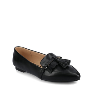 JANNAH TASSEL LOAFER FLATS IN WIDE - Black