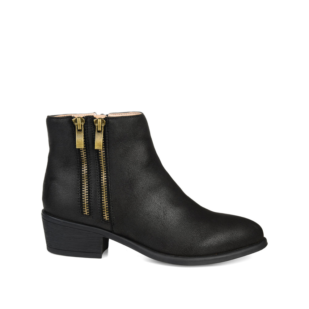 JAYDA ZIP-UP BOOTIES IN FAUX SUEDE