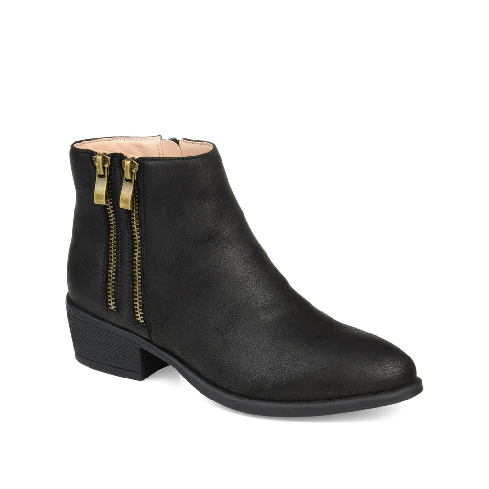 JAYDA ZIP-UP BOOTIES IN FAUX SUEDE