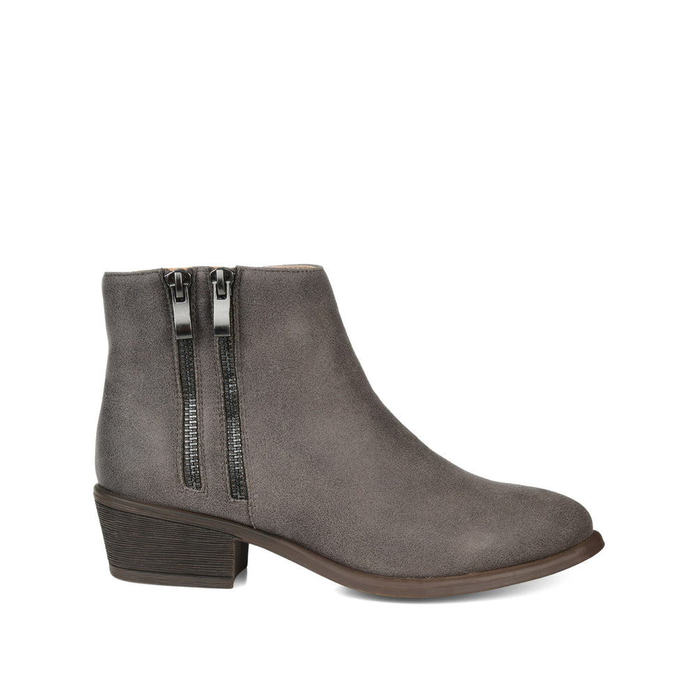 JAYDA ZIP-UP BOOTIES IN FAUX SUEDE