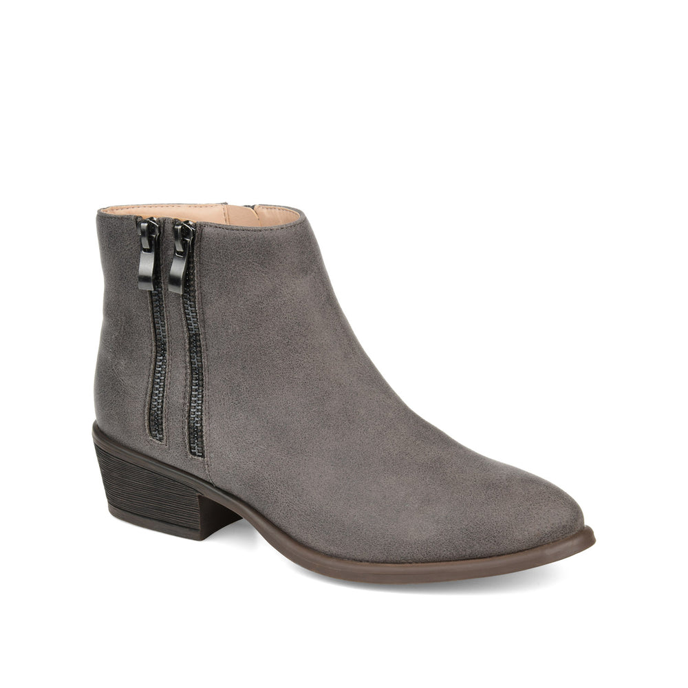 JAYDA ZIP-UP BOOTIES IN FAUX SUEDE