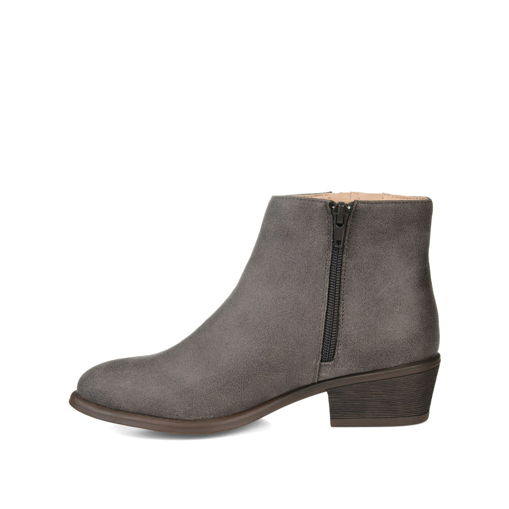 JAYDA ZIP-UP BOOTIES IN FAUX SUEDE