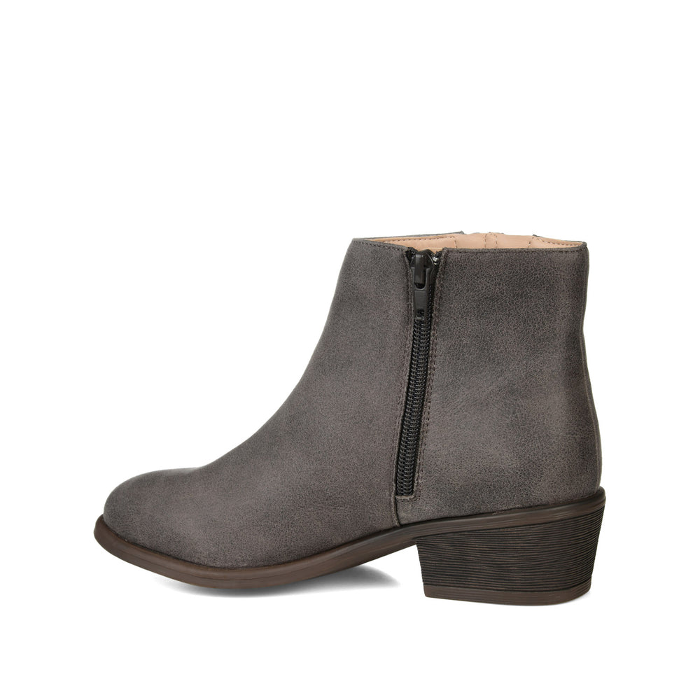 JAYDA ZIP-UP BOOTIES IN FAUX SUEDE