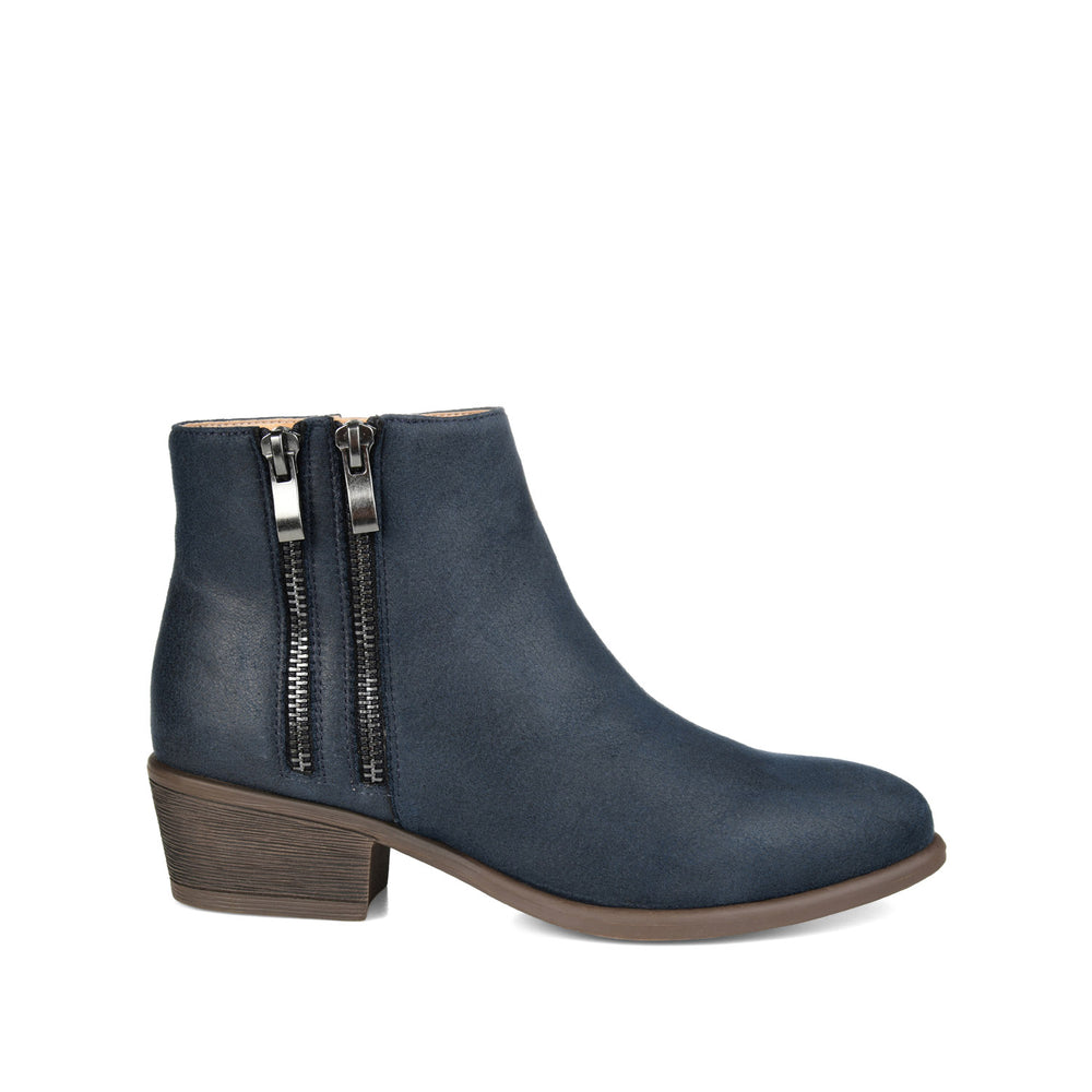 JAYDA ZIP-UP BOOTIES IN FAUX SUEDE