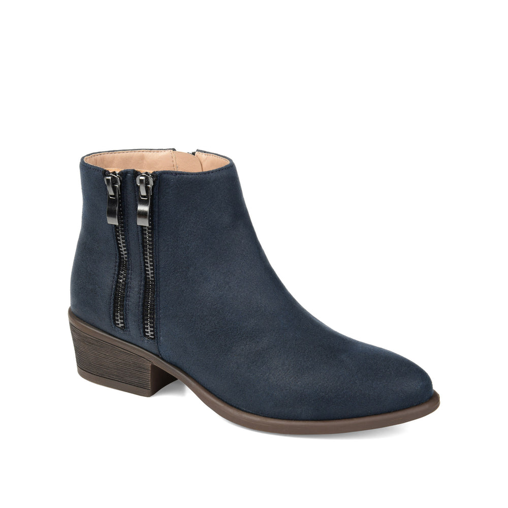 JAYDA ZIP-UP BOOTIES IN FAUX SUEDE