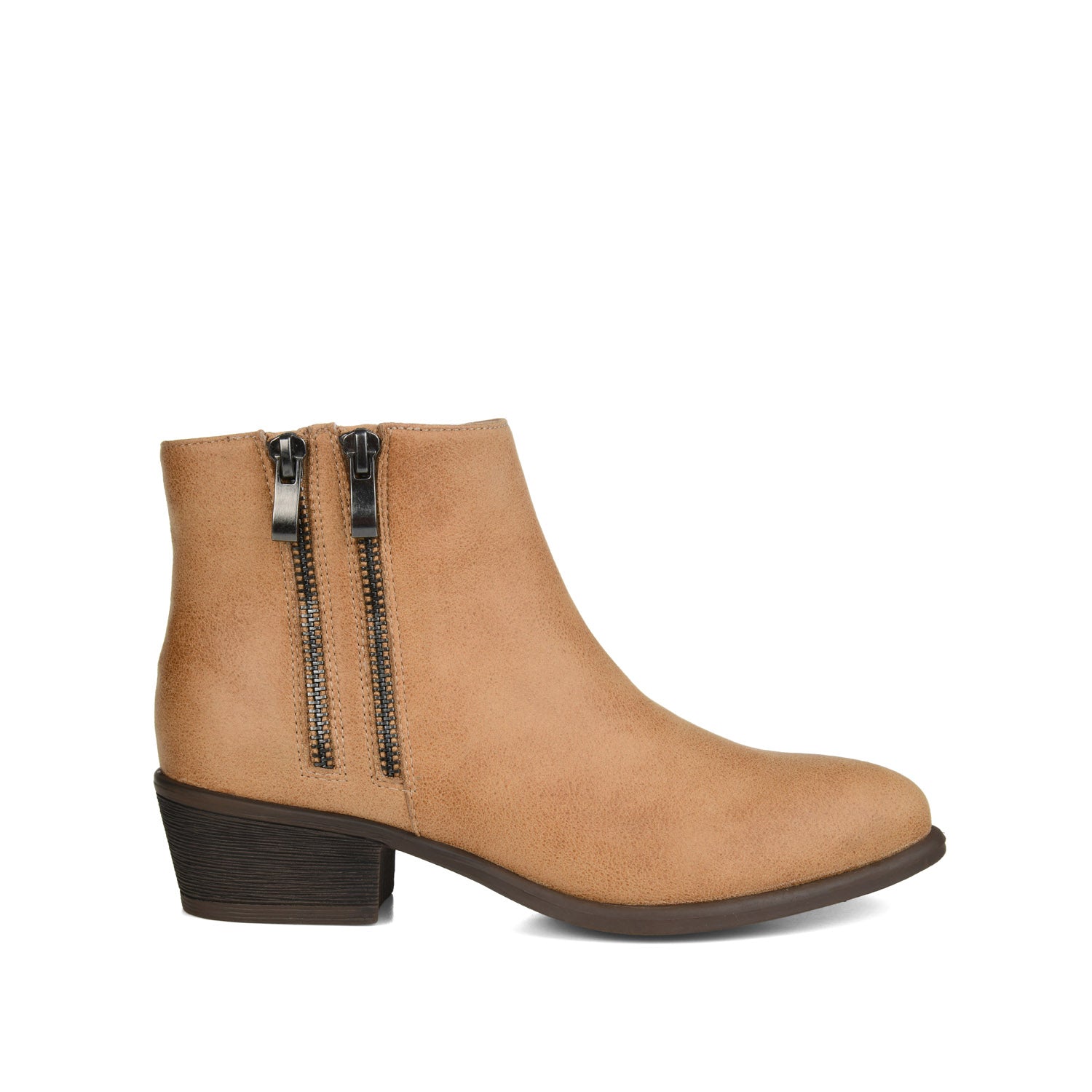 JAYDA ZIP-UP BOOTIES IN FAUX SUEDE